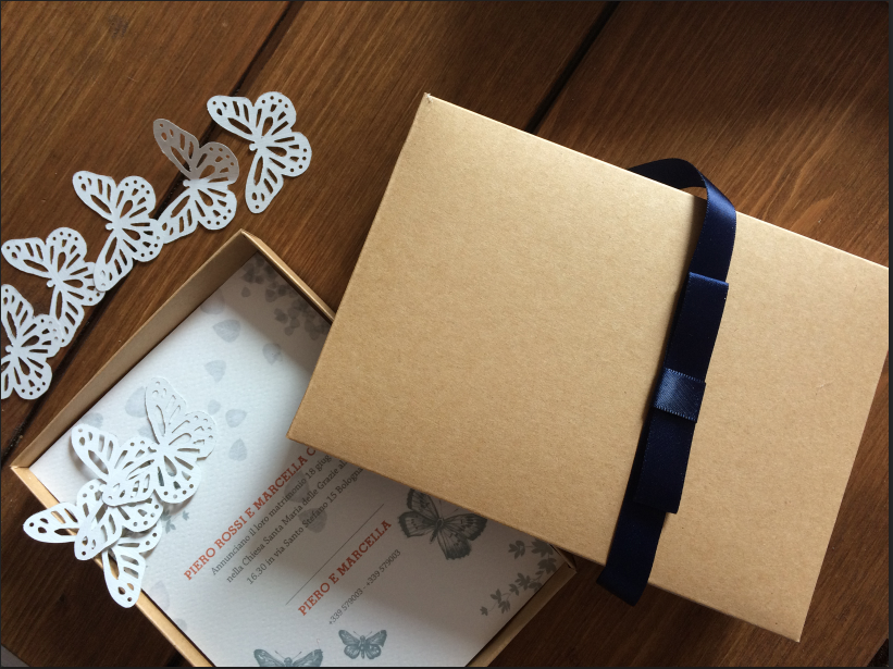 Partecipazioni matrimonio farfalle