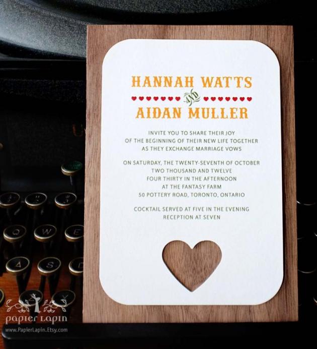 partecipazioni di matrimonio con i cuori