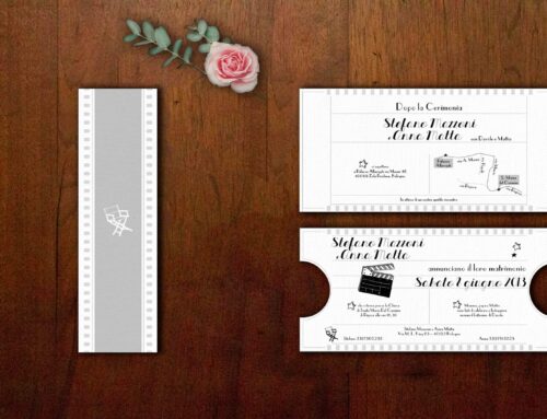 Le partecipazioni di matrimonio biglietto del cinema di Stefano & Anna