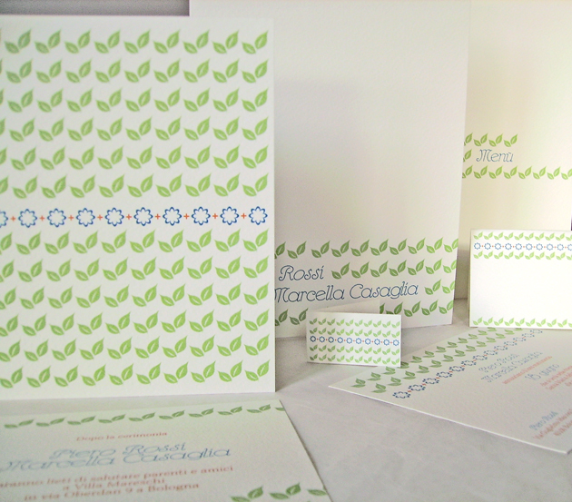 Partecipazioni di matrimonio con le foglie