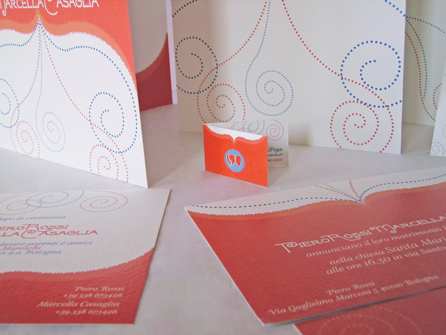 Partecipazioni di Matrimonio con monogramma di sposi stilizzati