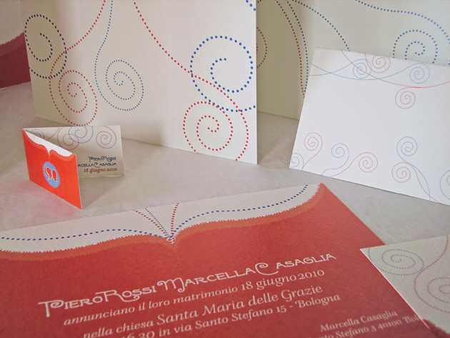 Partecipazioni di Matrimonio con monogramma di sposi stilizzati