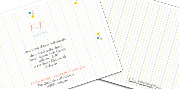 Partecipazioni matrimonio Pois