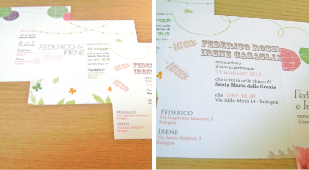 Partecipazioni di matrimonio con lanterne