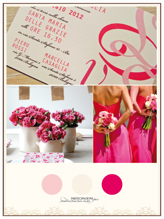 partecipazioni di matrimonio rosa