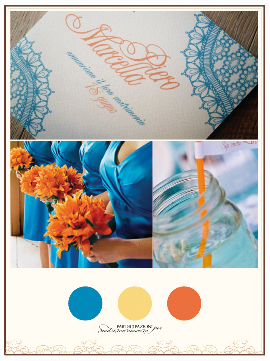 Partecipazioni autunnali in arancione e azzurro