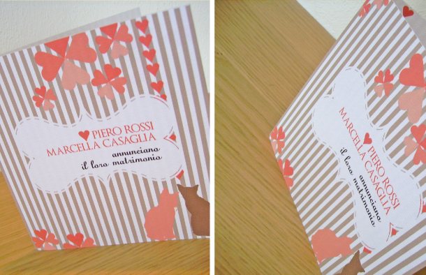 Partecipazioni di matrimonio con i gatti