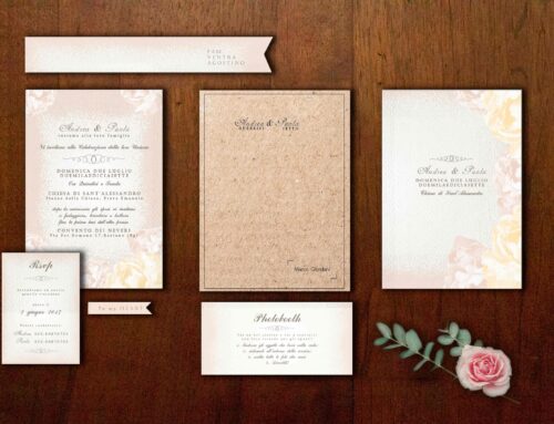 Partecipazioni di matrimonio in scatola di Andrea e Paola