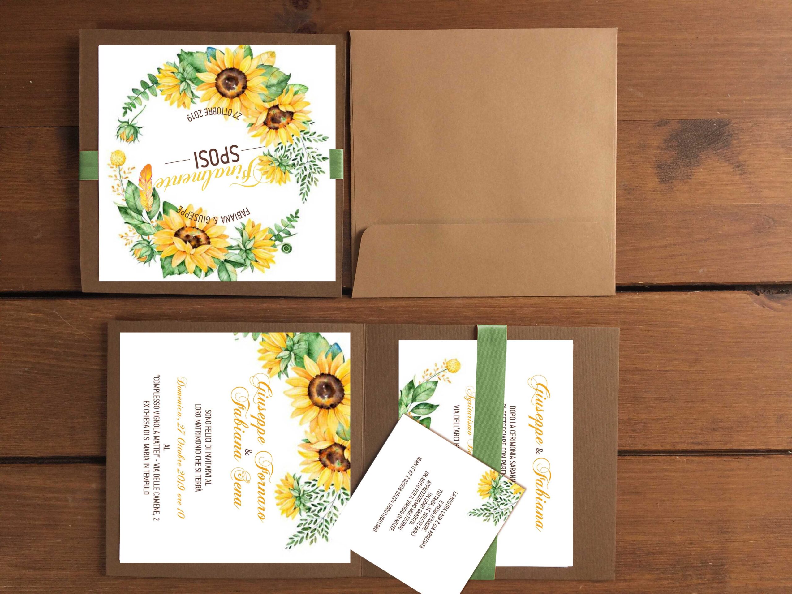 partecipazioni matrimonio girasole