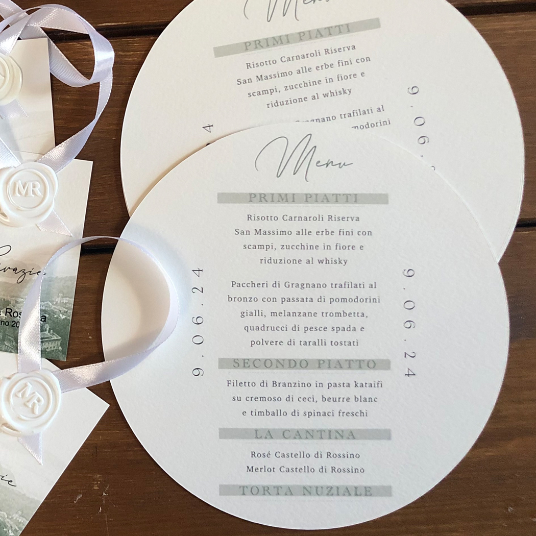 Menu matrimonio tondo